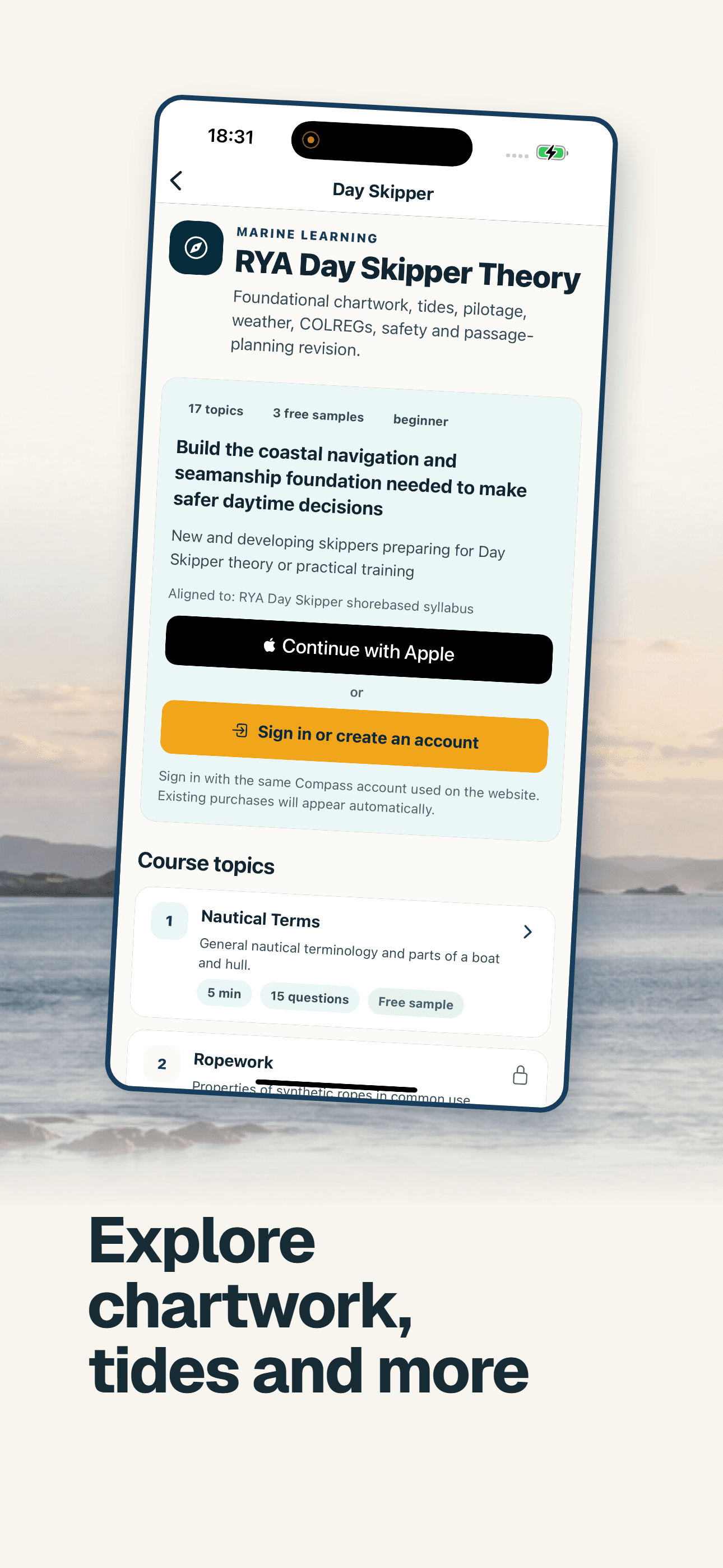 Screenshot 2: Explore chartwork, tides and more