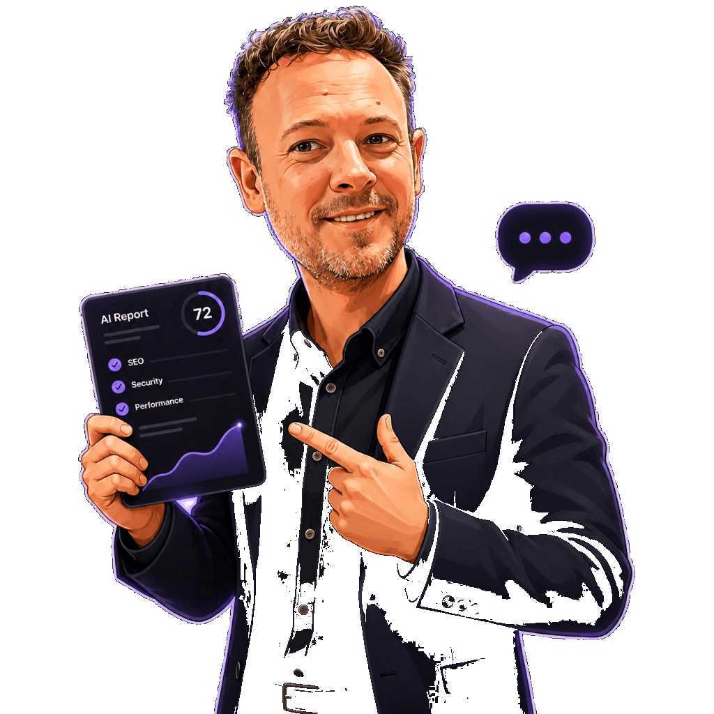 Richard holding a PageLens AI report